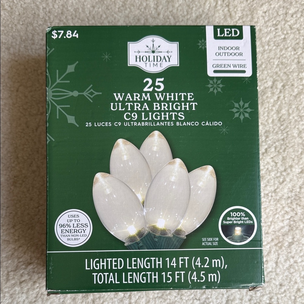 Holiday Time Warm White LED String Lights